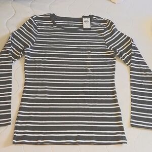 Tommy Hilfiger Womens NWT Size L Gray/White